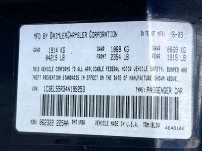 2004 Chrysler Sebring LXi