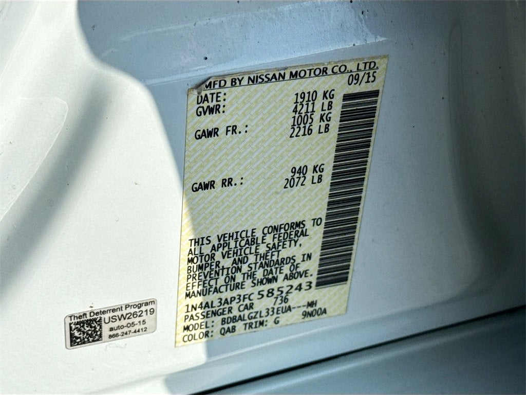 2015 Nissan Altima 2.5 S