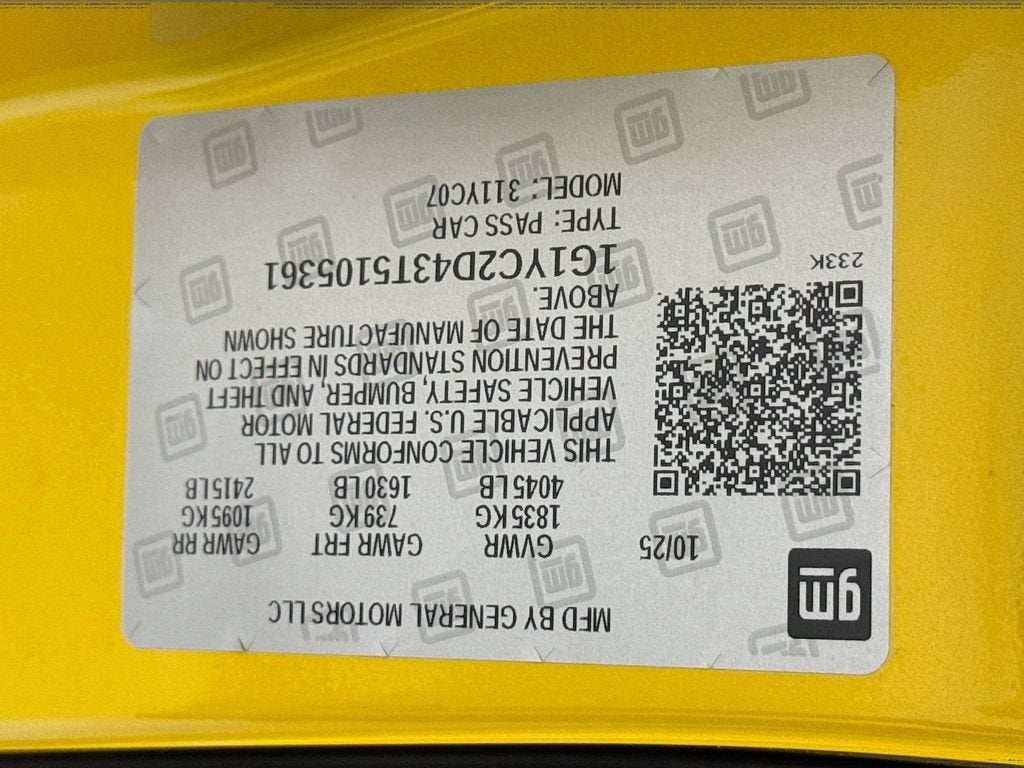 2026 Chevrolet Corvette Stingray 3LT