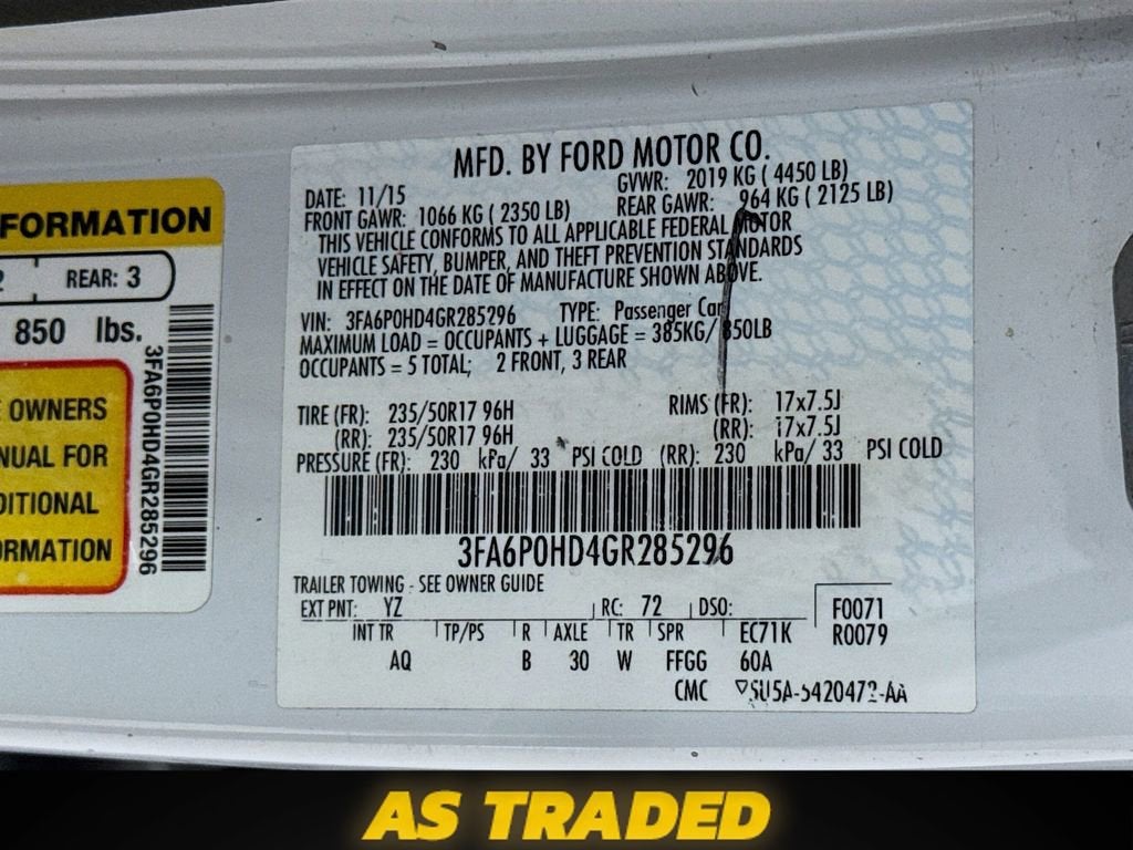 2016 Ford Fusion SE